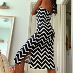 Sexy Black and white striped dress!